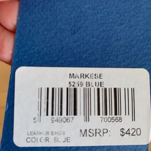 Markese Light blue leather handbag